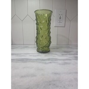 EO. Brody Co. Avocado Green Glass Vase, 8.5" Vintage Crinkle Vase,‎ Home Decor